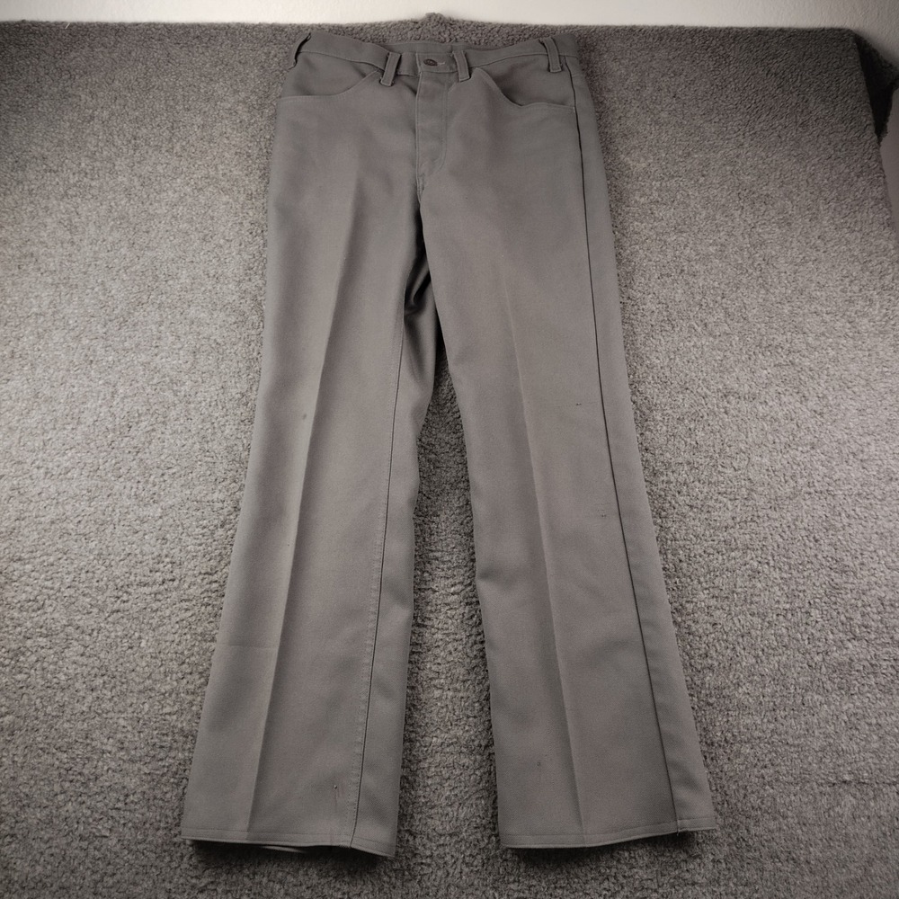 VTG Levis Black Tab Sta-Prest Gray Twill Pants Mens 30x30 Bootcut Grey